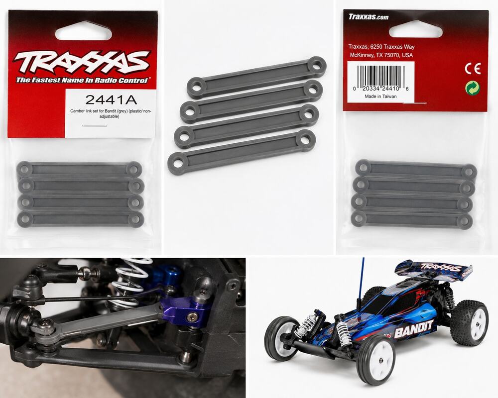 Traxxas 2441A Camber Link Set for Bandit – Grey – Non-Adjustable